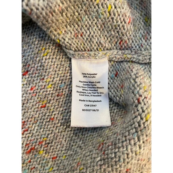 Talbots Cable Knit Sweater Dress Size Large Gray Flecked Crew Neck EUC Stylish - Picture 9 of 12